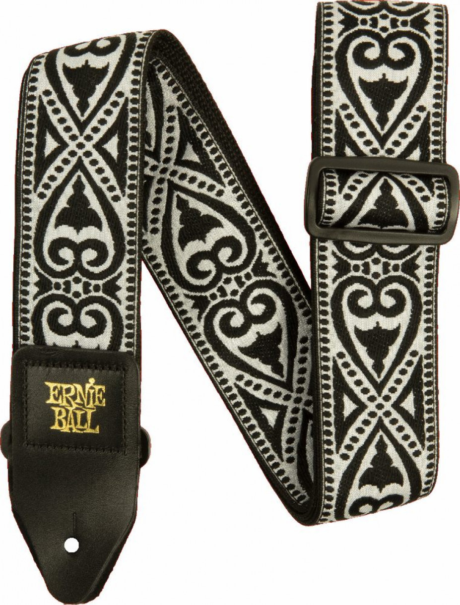 Ernie Ball Black Heart Jacquard Strap -  kitarahihna 