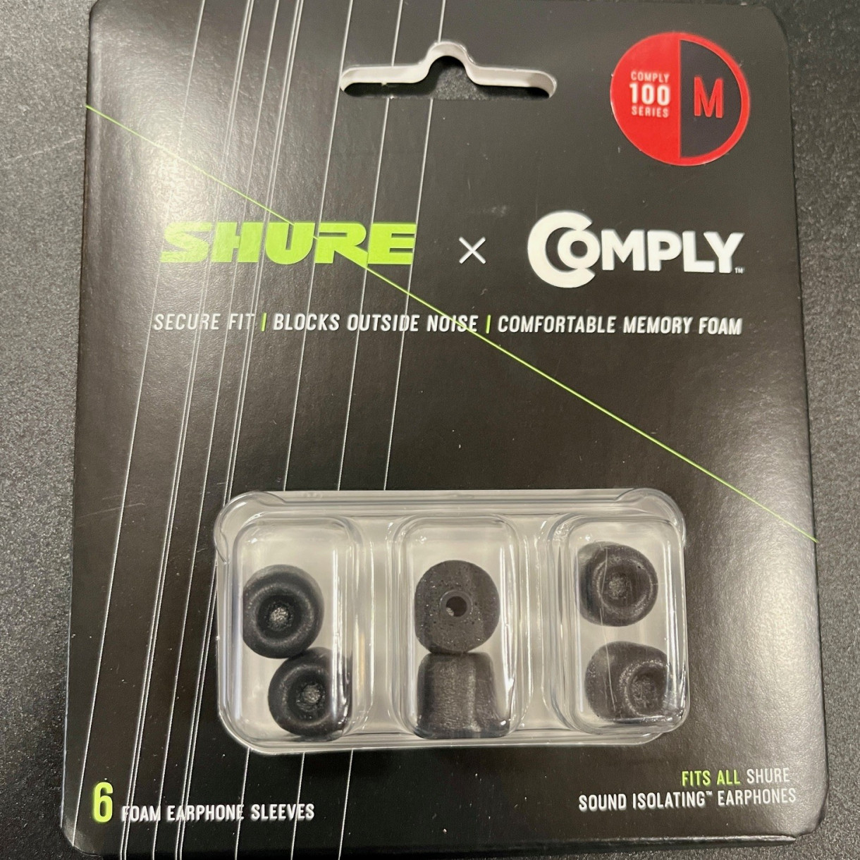 Shure EACYF1-6L Musta vaahtomuovisovite, 3 paria, M-koko. 